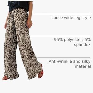 Chic Leopard Print Wide Leg Pants